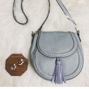 Blue vegan leather purse